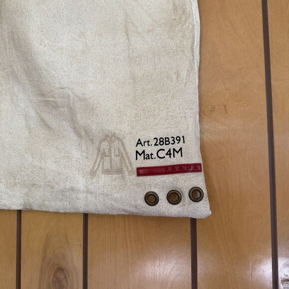 PRADA SPORT Tote Bag Denim Tan Vintage Double Handle - Picture 3 of 16